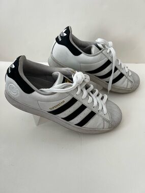 adidas White and Black Superstar Low-Top Sneakers athletic running timeless